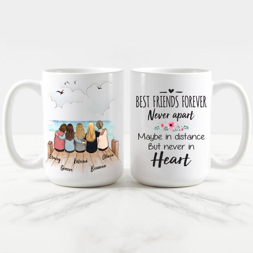 best friend sitting on wooden dock 11oz or 15oz mug gift for best friends or sisters