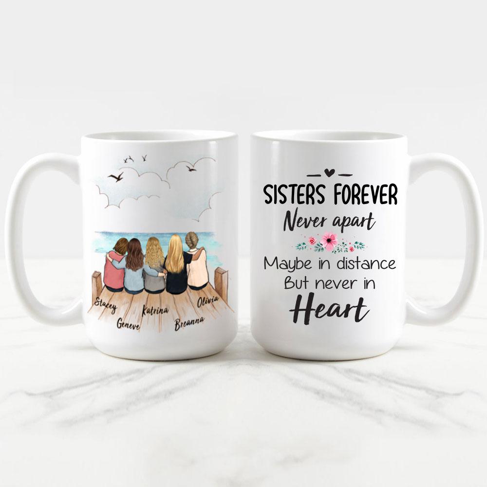 best friend sitting on wooden dock 11oz or 15oz mug gift for best friends or sisters