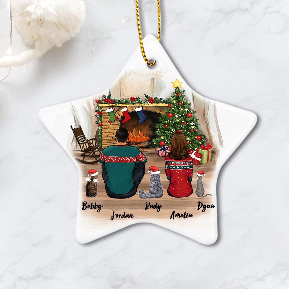 cat and cat owner christmas star ornament gift for cat lovers
