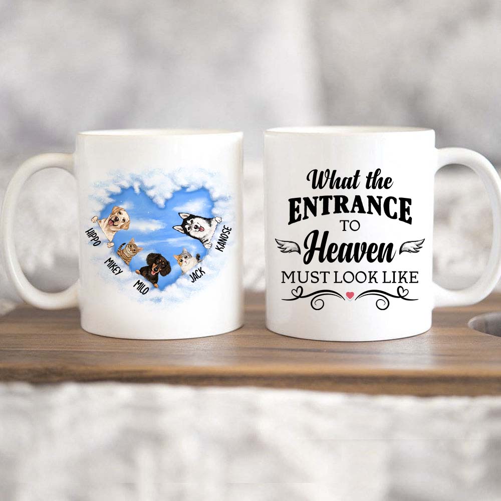 Personalized Dog, Cat Memorial Coffee Mug Gifts - What The Entrance To Heaven Must Look Like