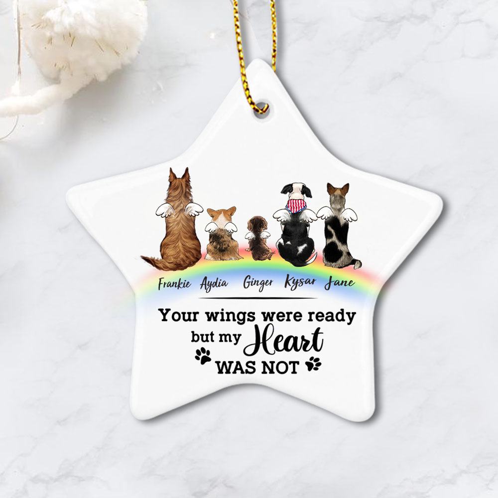 dog memorial rainbow bridge star ornament