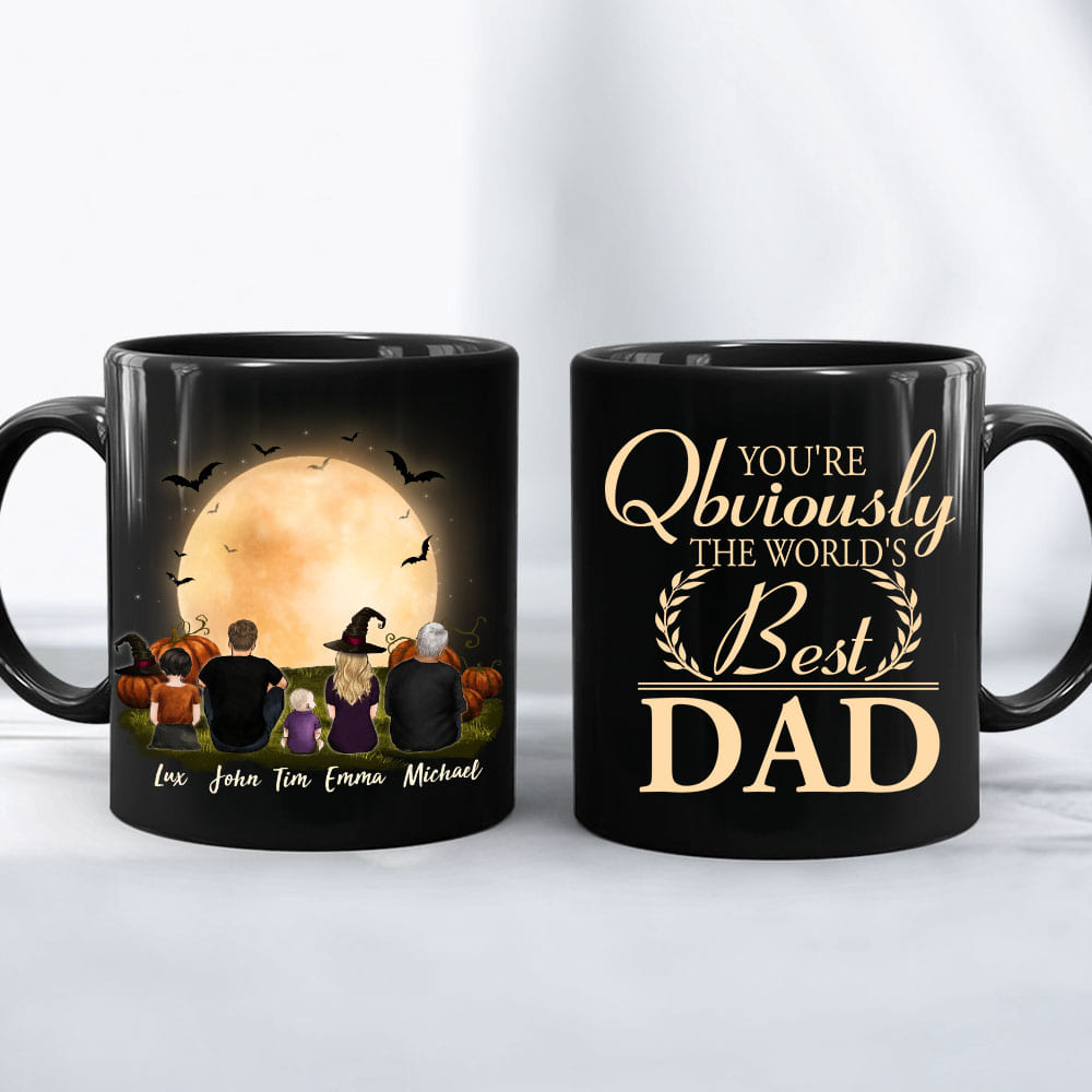 Personalized gifts for the whole family Halloween Coffee Mug - UP TO 5 PEOPLE - CUSTOM MESSAGE - 2426