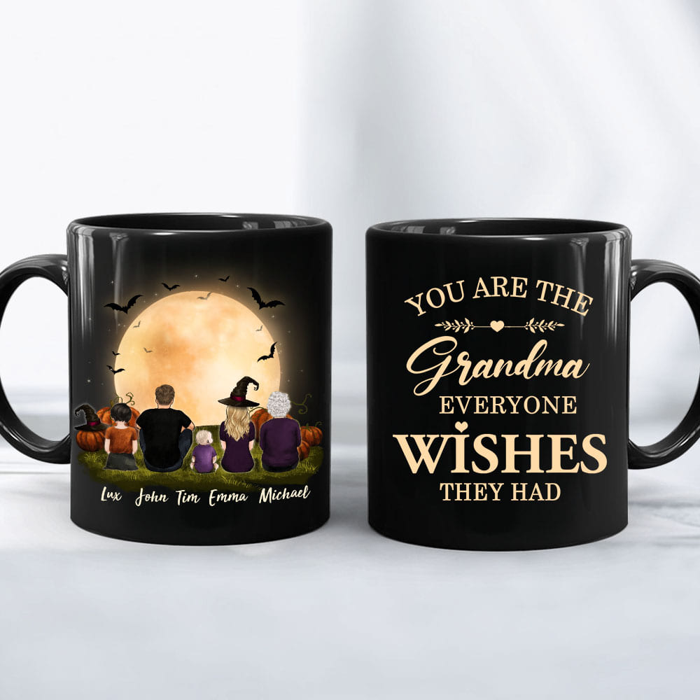 Personalized gifts for the whole family Halloween Coffee Mug - UP TO 5 PEOPLE - CUSTOM MESSAGE - 2426