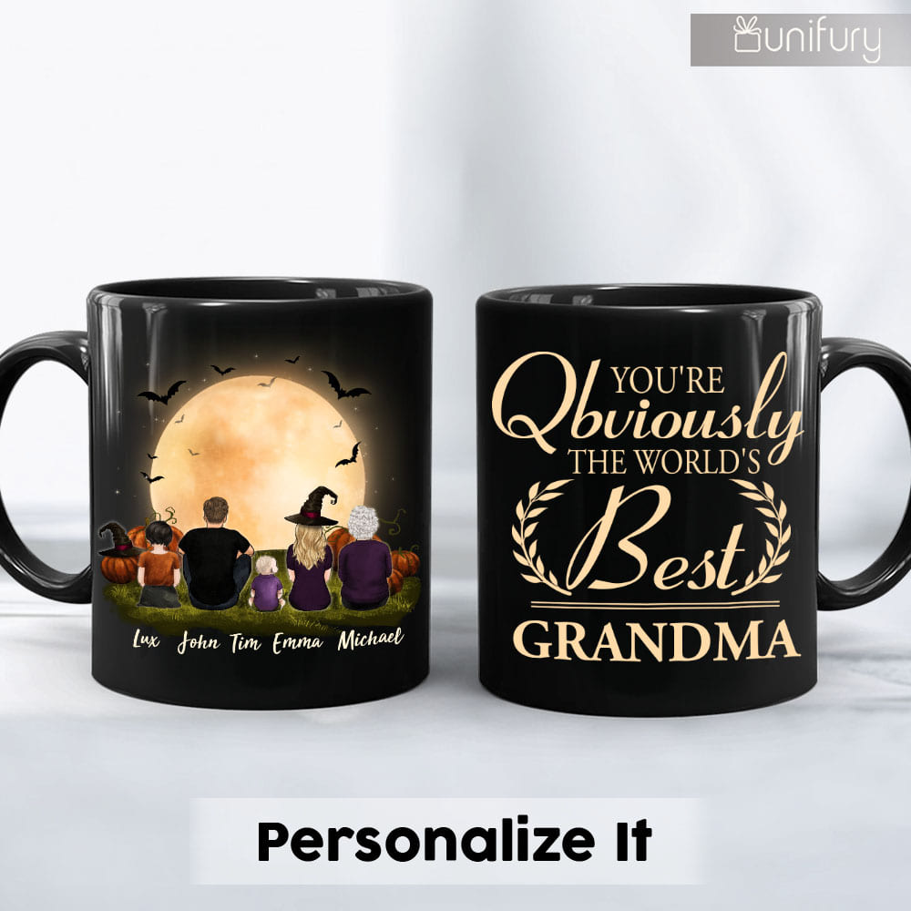 Personalized gifts for the whole family Halloween Coffee Mug - UP TO 5 PEOPLE - CUSTOM MESSAGE - 2426