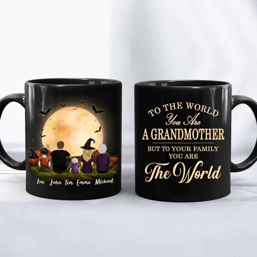 Personalized gifts for the whole family Halloween Coffee Mug - UP TO 5 PEOPLE - CUSTOM MESSAGE - 2426