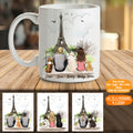 Personalized custom dog & couple coffee mug Eiffel - 2326