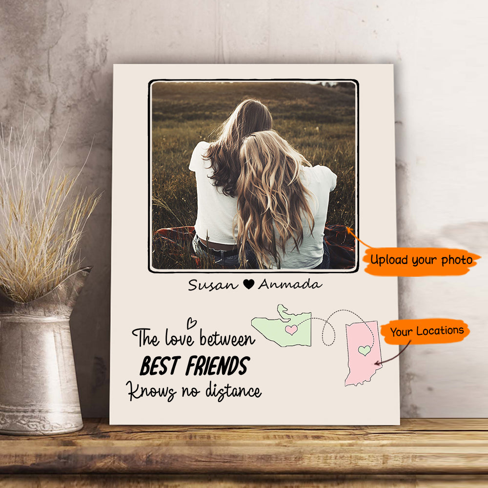 Personalized BFF Long Distance Relationship Canvas