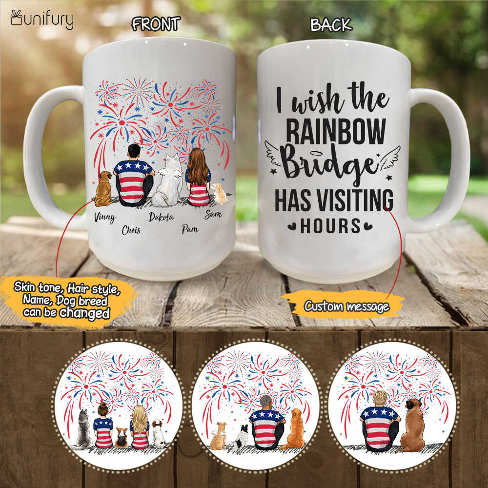  Personalized Dog & Couple 4th Of July Coffee Mug - Custom Message