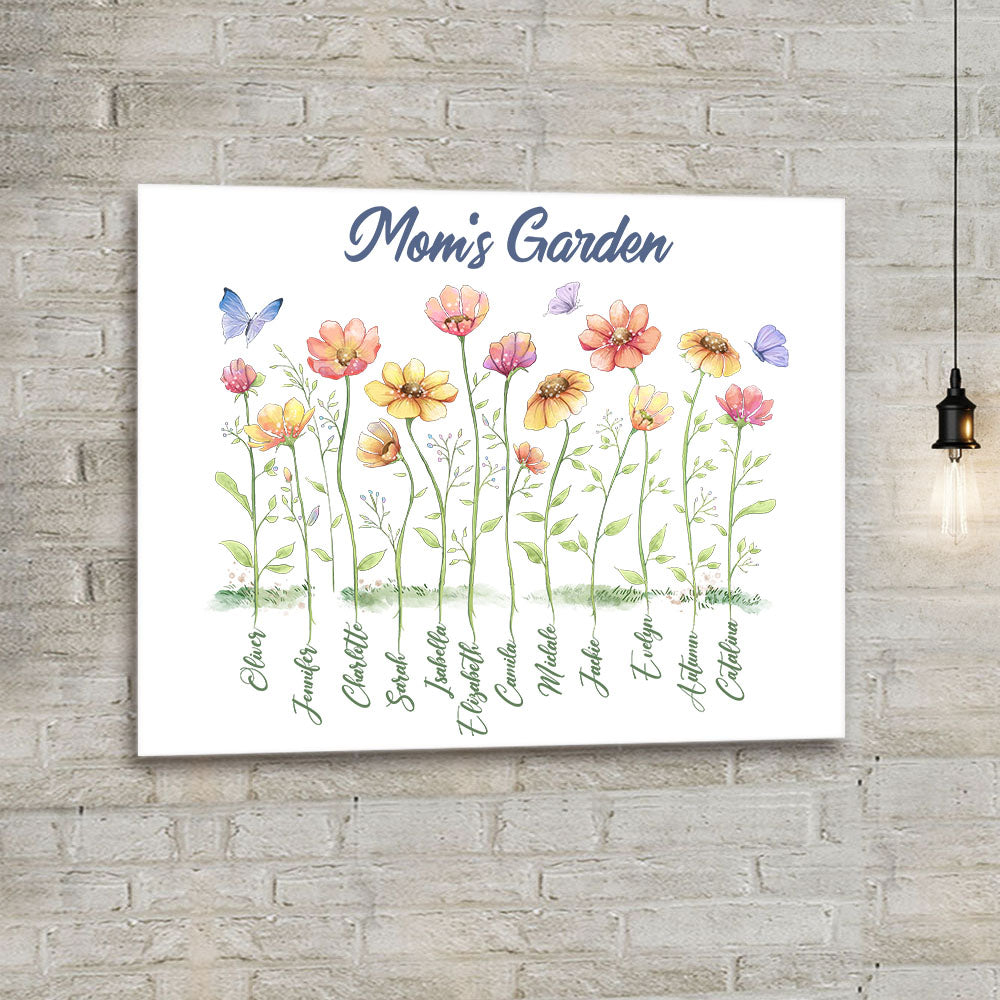 Personalized Grandma's garden Canvas print gifts for the whole family - up to 12 names