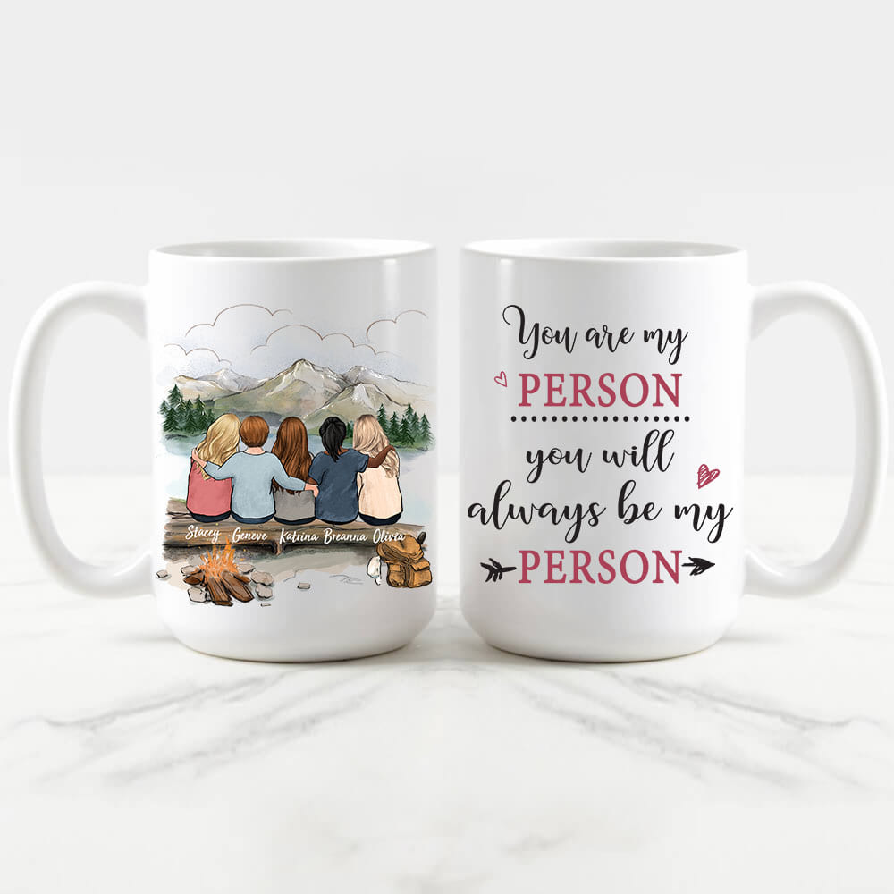 Personalized Best Friend Coffee Mug 15oz - Hiking Mountain