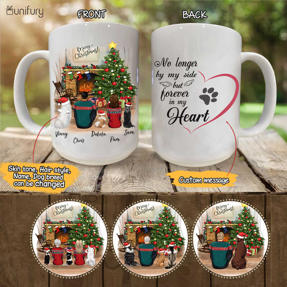 Personalized dog mug Christmas gifts for dog lovers - DOG & COUPLE - CUSTOM MESSAGE - 2409