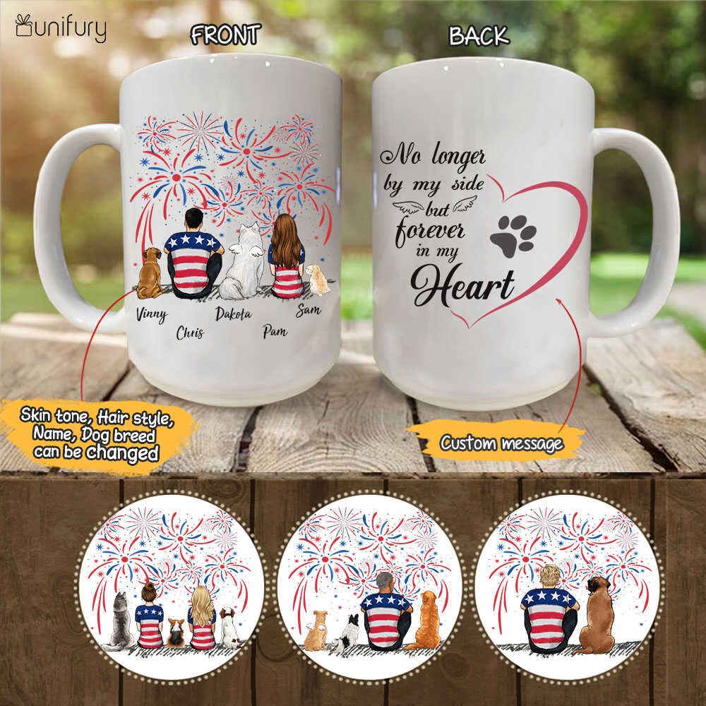  Personalized Dog & Couple 4th Of July Coffee Mug - Custom Message