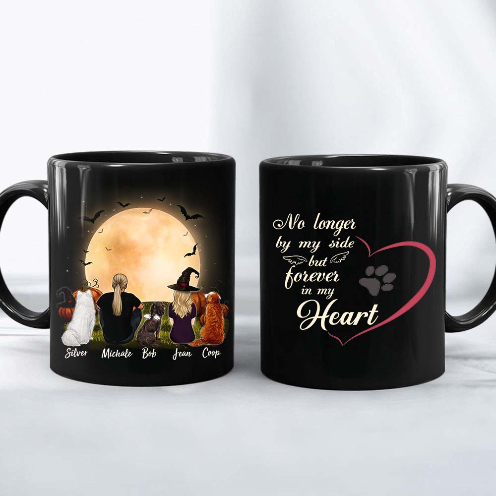 Personalized custom dog & couple coffee mug Halloween - CUSTOM MESSAGE - 2398