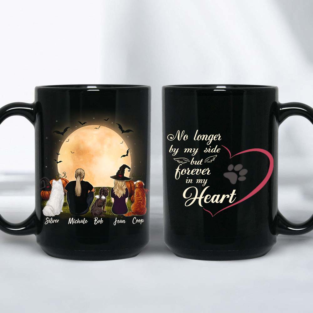 Personalized custom dog & couple coffee mug Halloween - CUSTOM MESSAGE - 2398