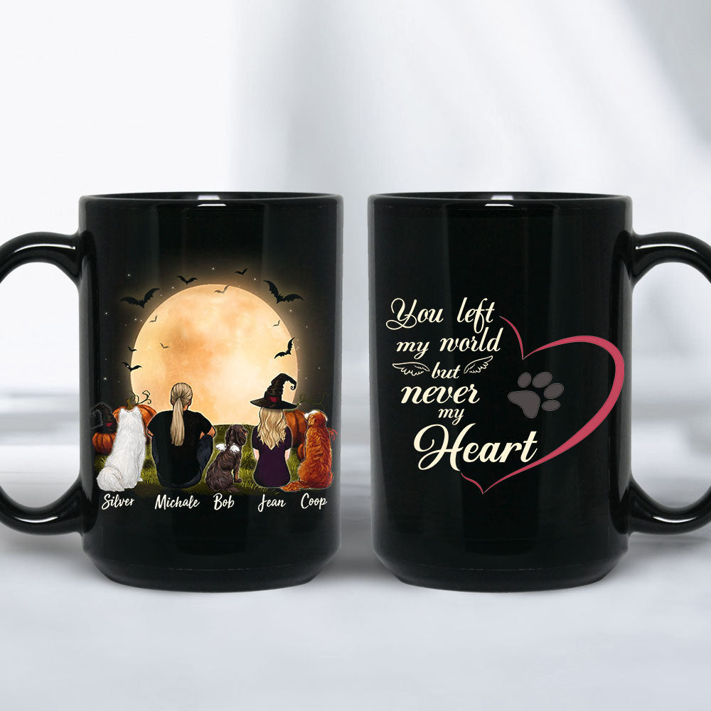 Personalized custom dog & couple coffee mug Halloween - CUSTOM MESSAGE - 2398