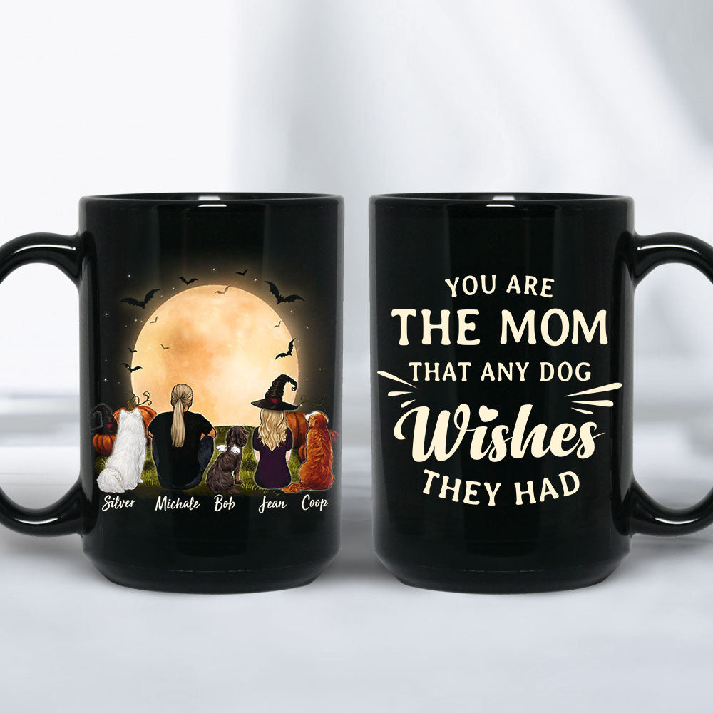 Personalized custom dog & couple coffee mug Halloween - CUSTOM MESSAGE - 2398