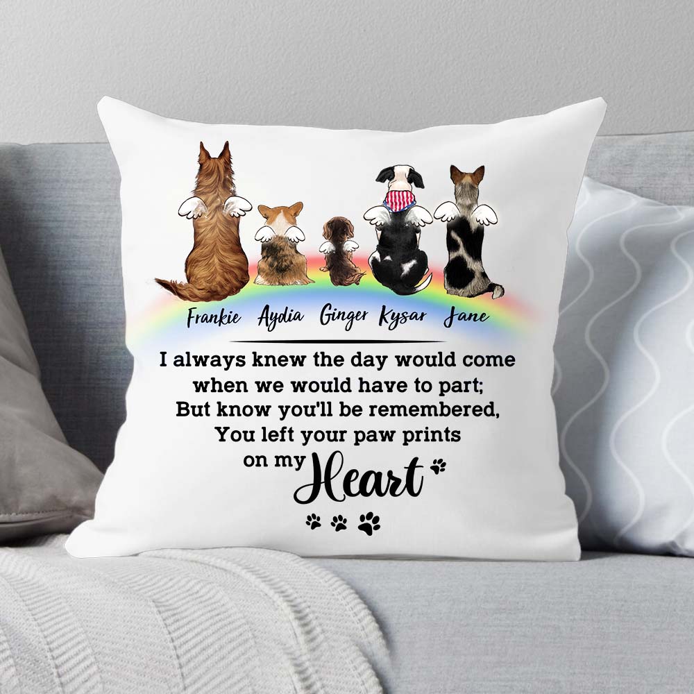 Personalized Dog Rainbow Bridge Pillow - Memorial Gift