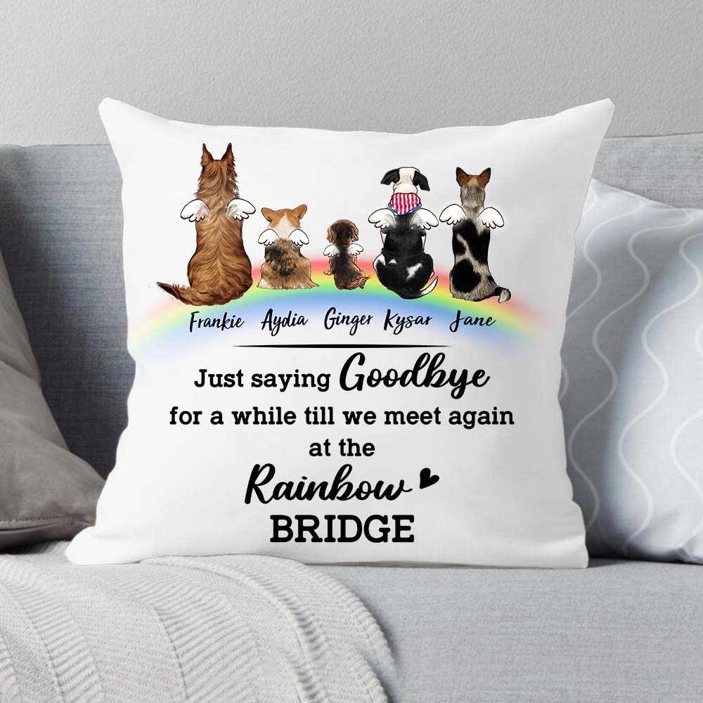 Personalized Dog Rainbow Bridge Pillow - Memorial Gift