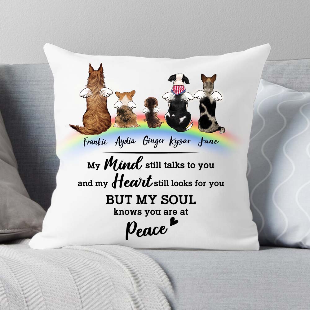 Personalized Dog Rainbow Bridge Pillow - Memorial Gift