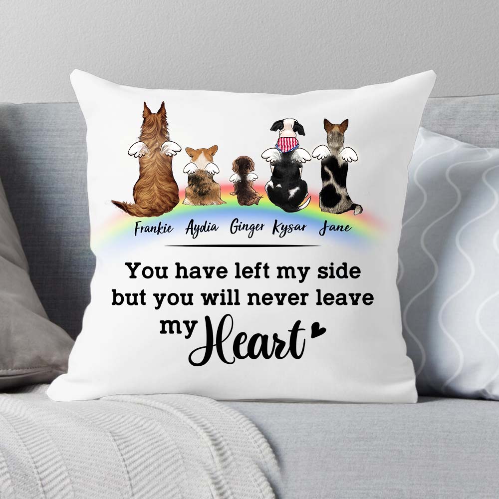 Personalized Dog Rainbow Bridge Pillow - Memorial Gift
