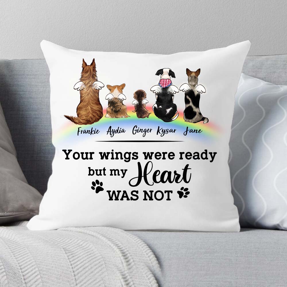 Personalized Dog Rainbow Bridge Pillow - Memorial Gift