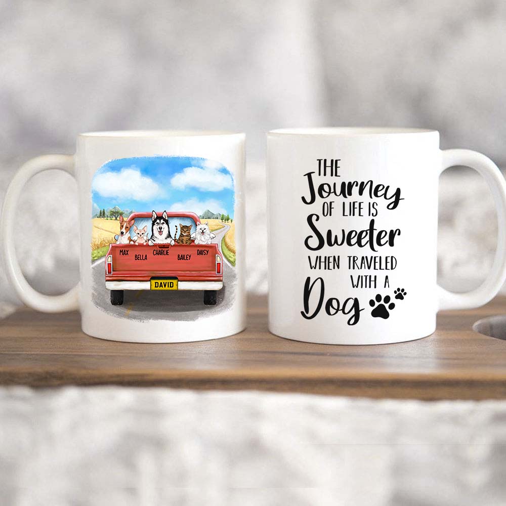 Personalized dog mug gifts for dog lovers coffee mug - Pickup Truck