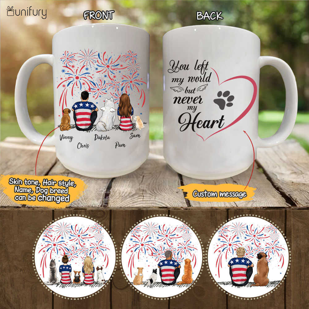 Personalized Dog & Couple 4th Of July Coffee Mug - Custom Message